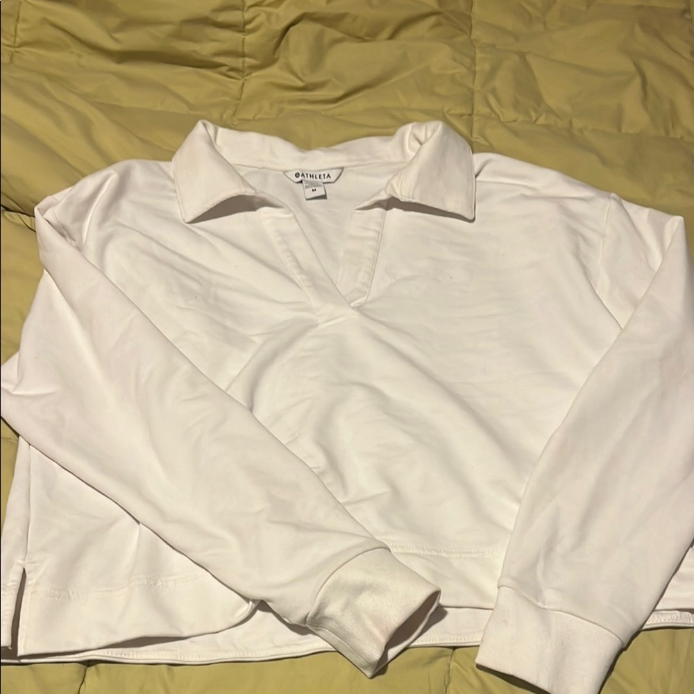 White Collared Long Sleeve Shirt by Athleta